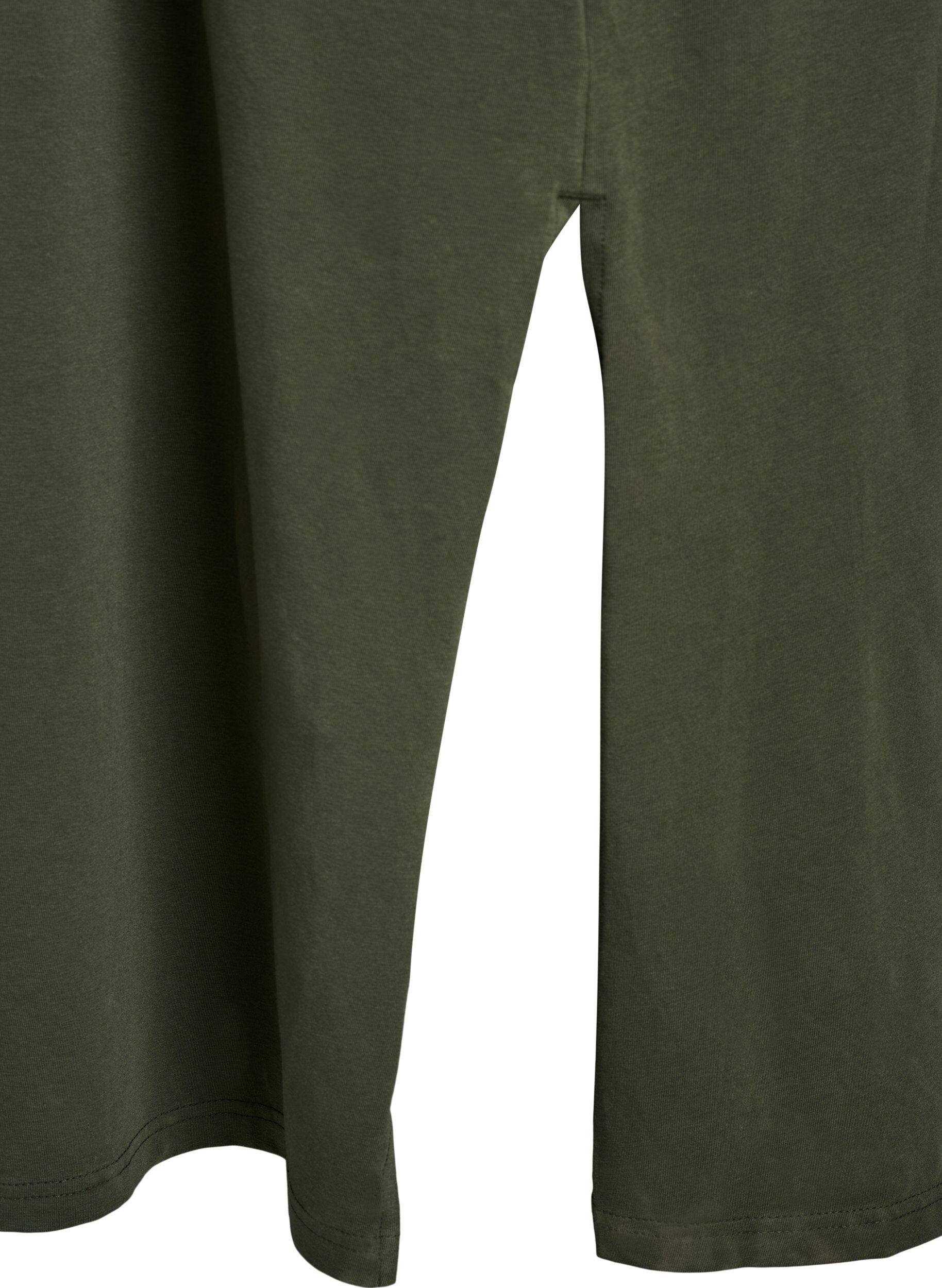 Zizzi Midikjole i bomuld med korte &aelig;rmer, Gr&oslash;n, Packshot image number 3