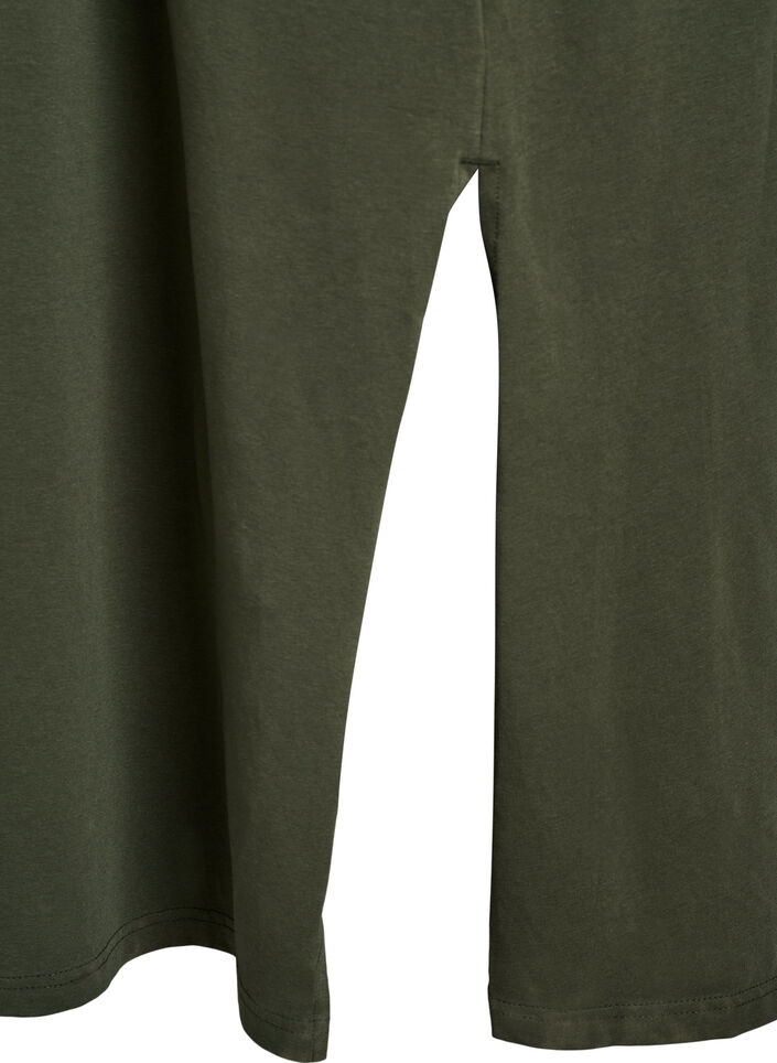 Midikjole i bomuld med korte ærmer, Grøn, Packshot image number 3