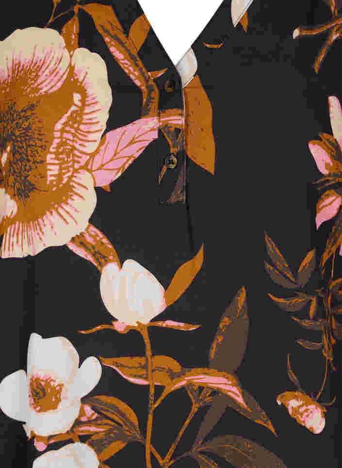 Bluse i viskose med paisleyprint, Black Flower AOP, Packshot image number 2