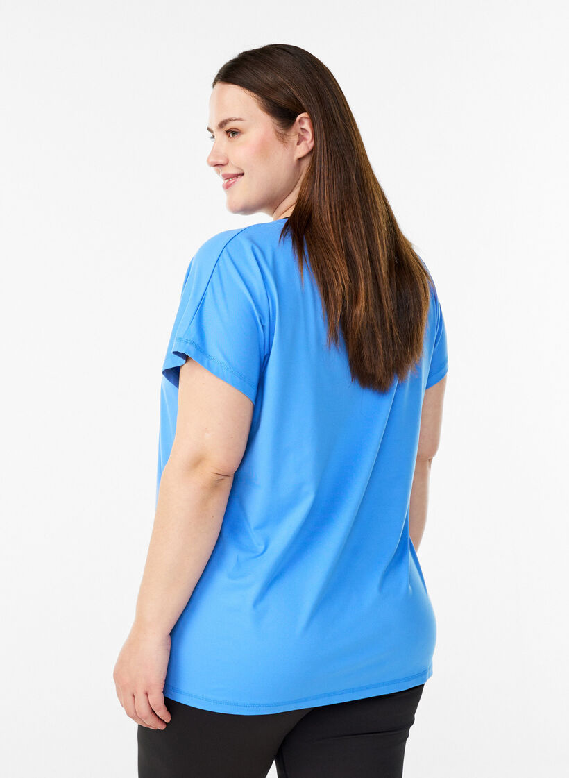 L&oslash;s tr&aelig;nings t-shirt med v-hals, Bl&aring;, Model image number 2