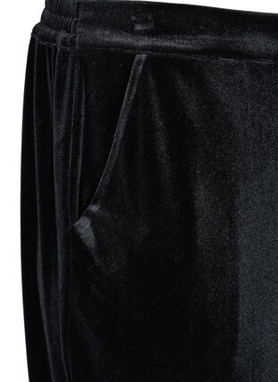 Løse bukser i velour, Black, Packshot image number 2