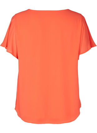 Bluse med korte ærmer, Living Coral, Packshot image number 1