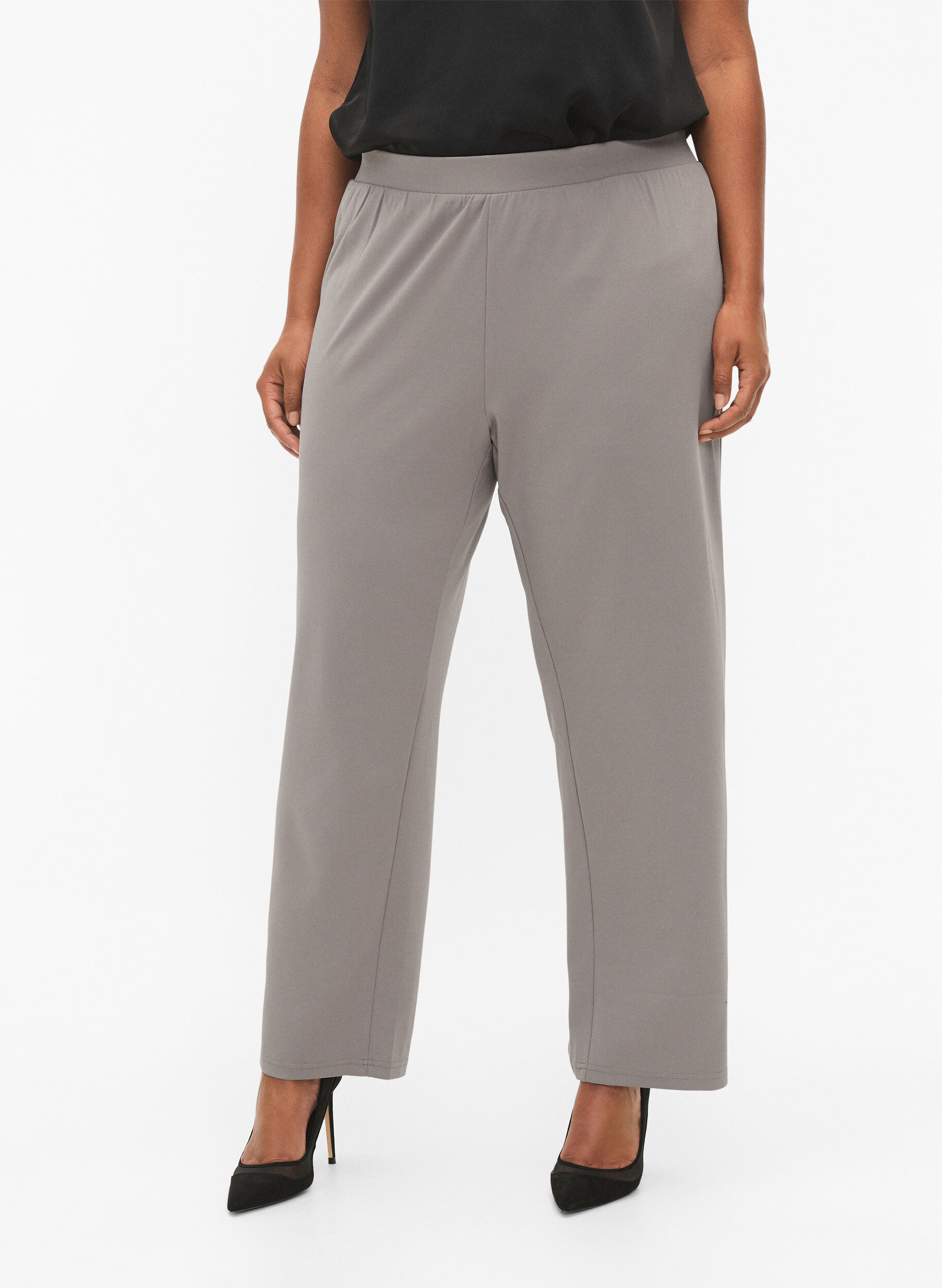 ZizziBukser med straight fit, Beige, Model image number 2