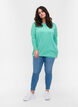 Strikbluse med rund halsudskæring, Dusty Jade Green, Model image number 2