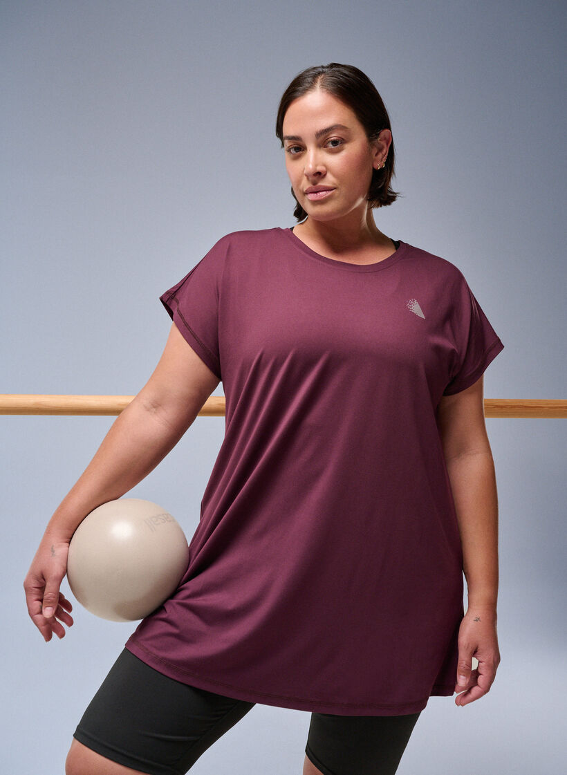 Lang tr&aelig;nings t-shirt, R&oslash;d, Image image number 0