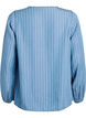 Stribet denimbluse med lange ærmer , Blå, Packshot image number 1