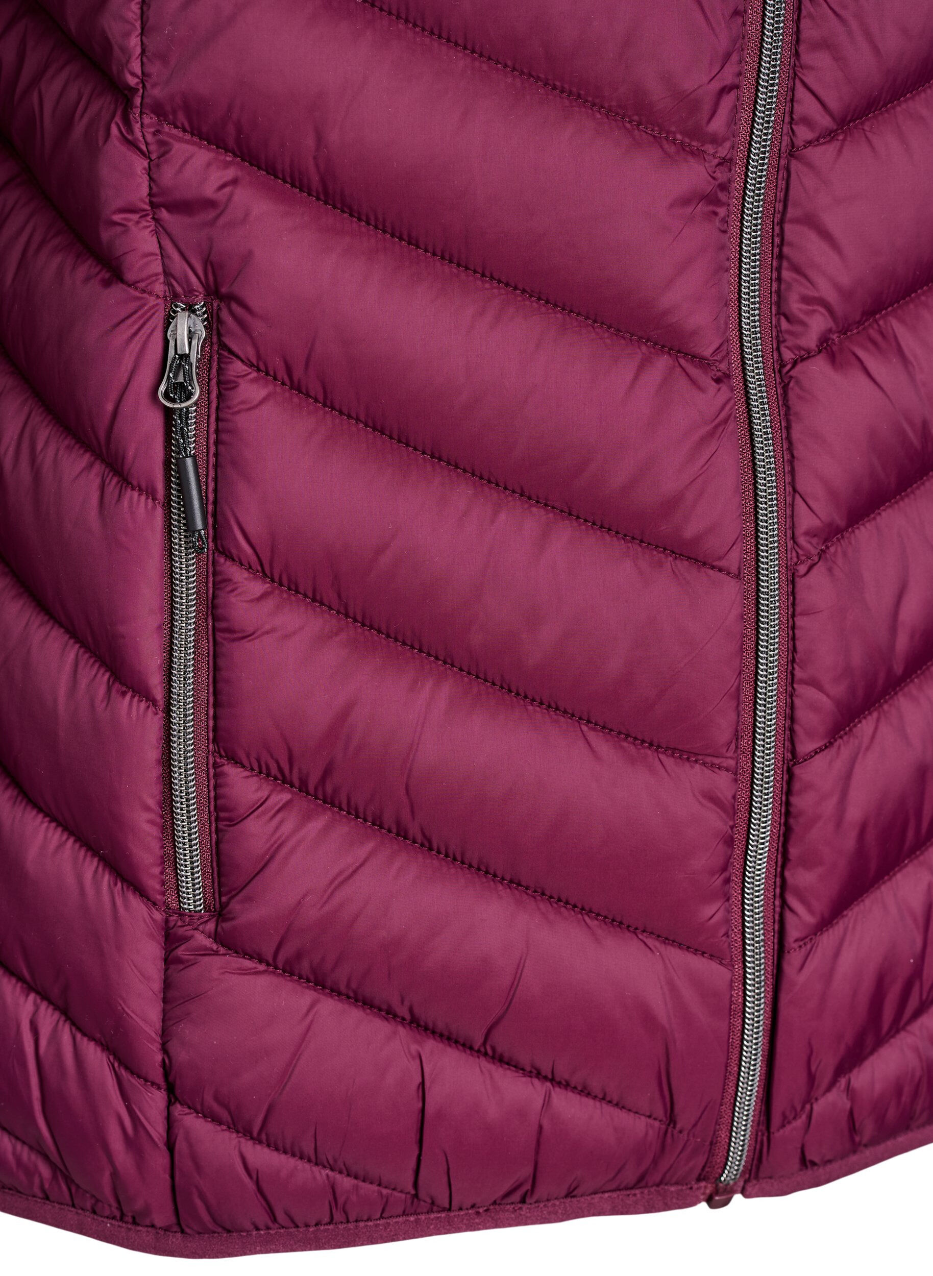 ZizziLetv&aelig;gts jakke med h&aelig;tte, M&oslash;rk Bordeaux, Packshot image number 3