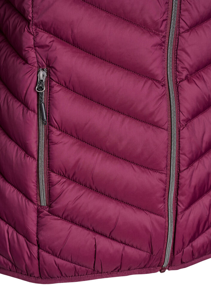 Letv&aelig;gts jakke med h&aelig;tte, M&oslash;rk Bordeaux, Packshot image number 3