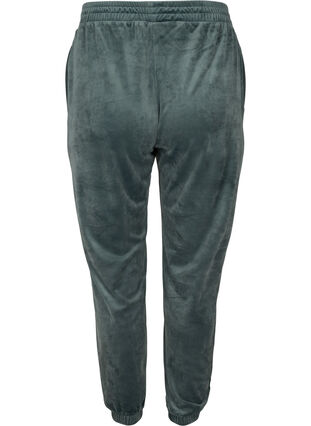 Løse bukser i velour, Balsam Green, Packshot image number 1