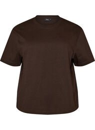Boxy T-shirt i bomuld, Brun