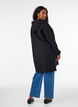 Lang hoodie-cardigan med lynl&aring;s, Sort, Model image number 2