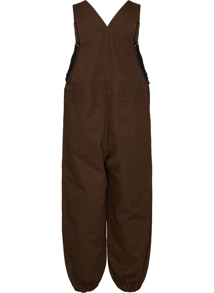 Overalls med balloneffekt og justerbare seler, Brun, Packshot image number 1