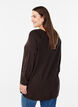 Strikbluse med knapper i siden, Brun, Model image number 2
