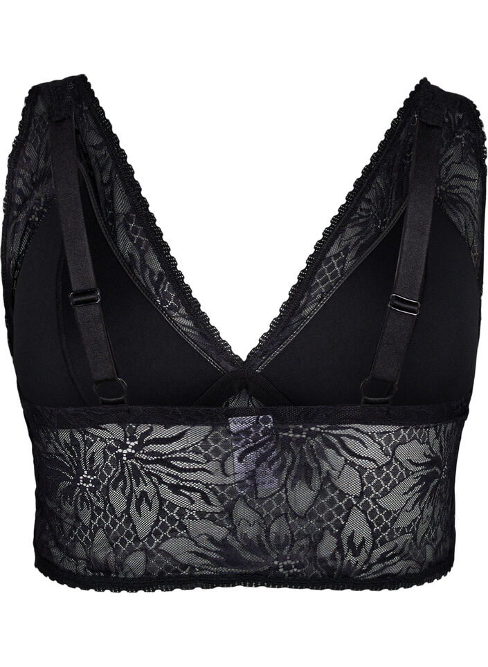 Blonde bralette med blød vattering, Black, Packshot image number 1