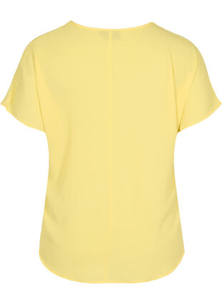 Bluse med korte ærmer og rund halsudskæring, Goldfinch, Packshot image number 1