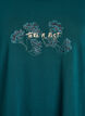 Natbluse i bomuld med frontmotiv, Turkis, Packshot image number 2