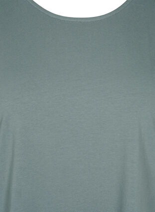 Bomulds t-shirt med korte ærmer, Balsam Green Solid, Packshot image number 2