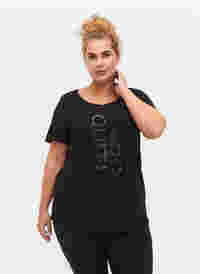Trænings t-shirt med print, Black Don't Quit , Model