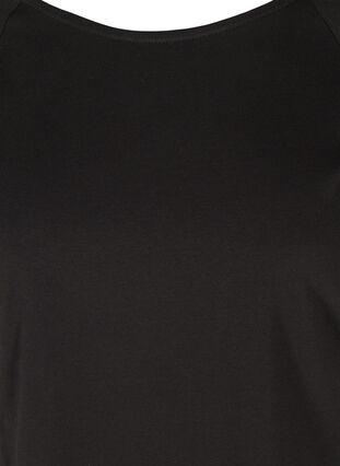 Bomulds t-shirt med 2/4 ærmer, Black, Packshot image number 2