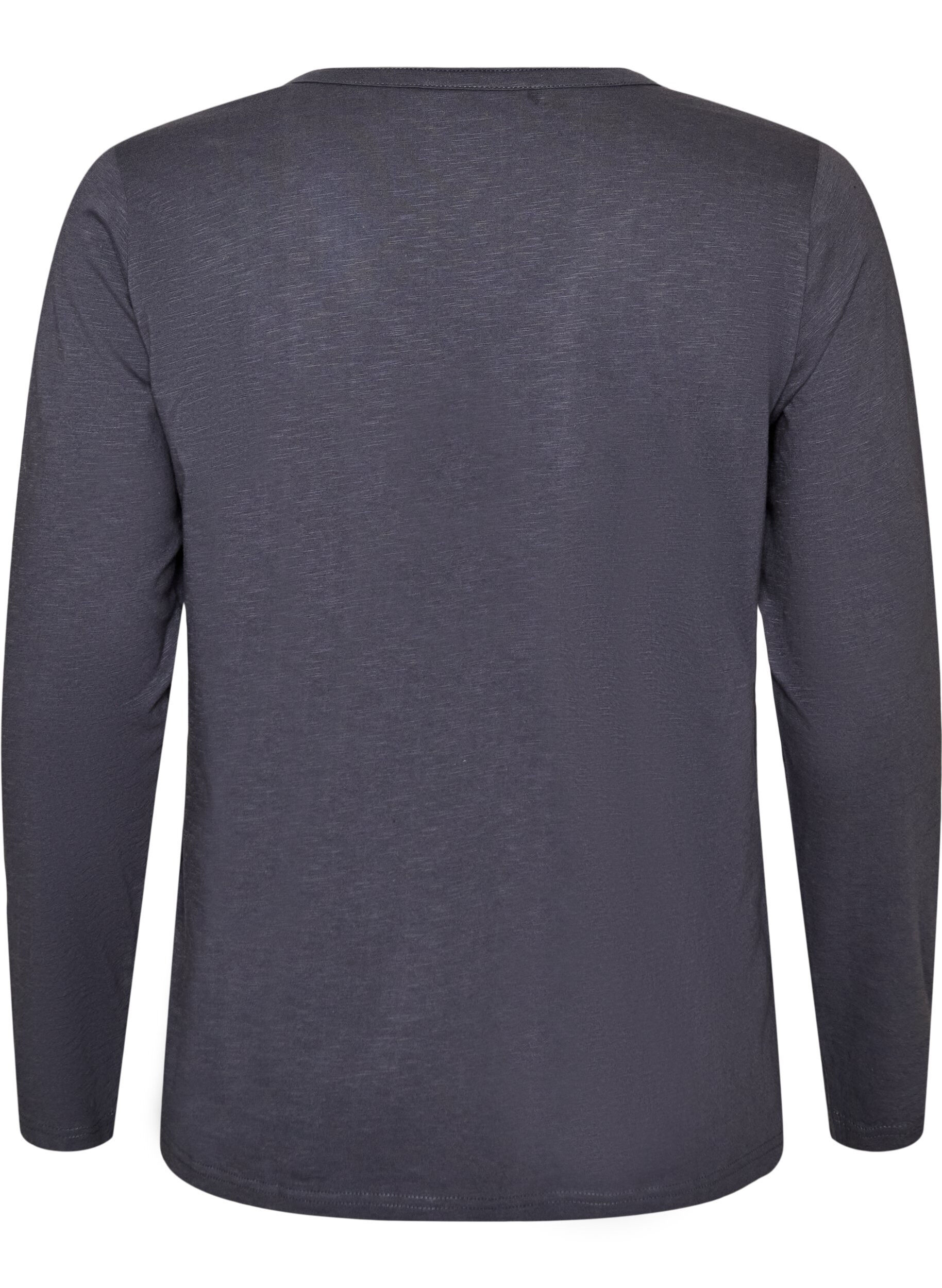 ZizziLang&aelig;rmet t-shirt med V-hals og knapper, Gr&aring;, Packshot image number 1