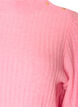 Ribstrikket sweater med ballon&aelig;rmer og knapper, Lyser&oslash;d, Packshot image number 2