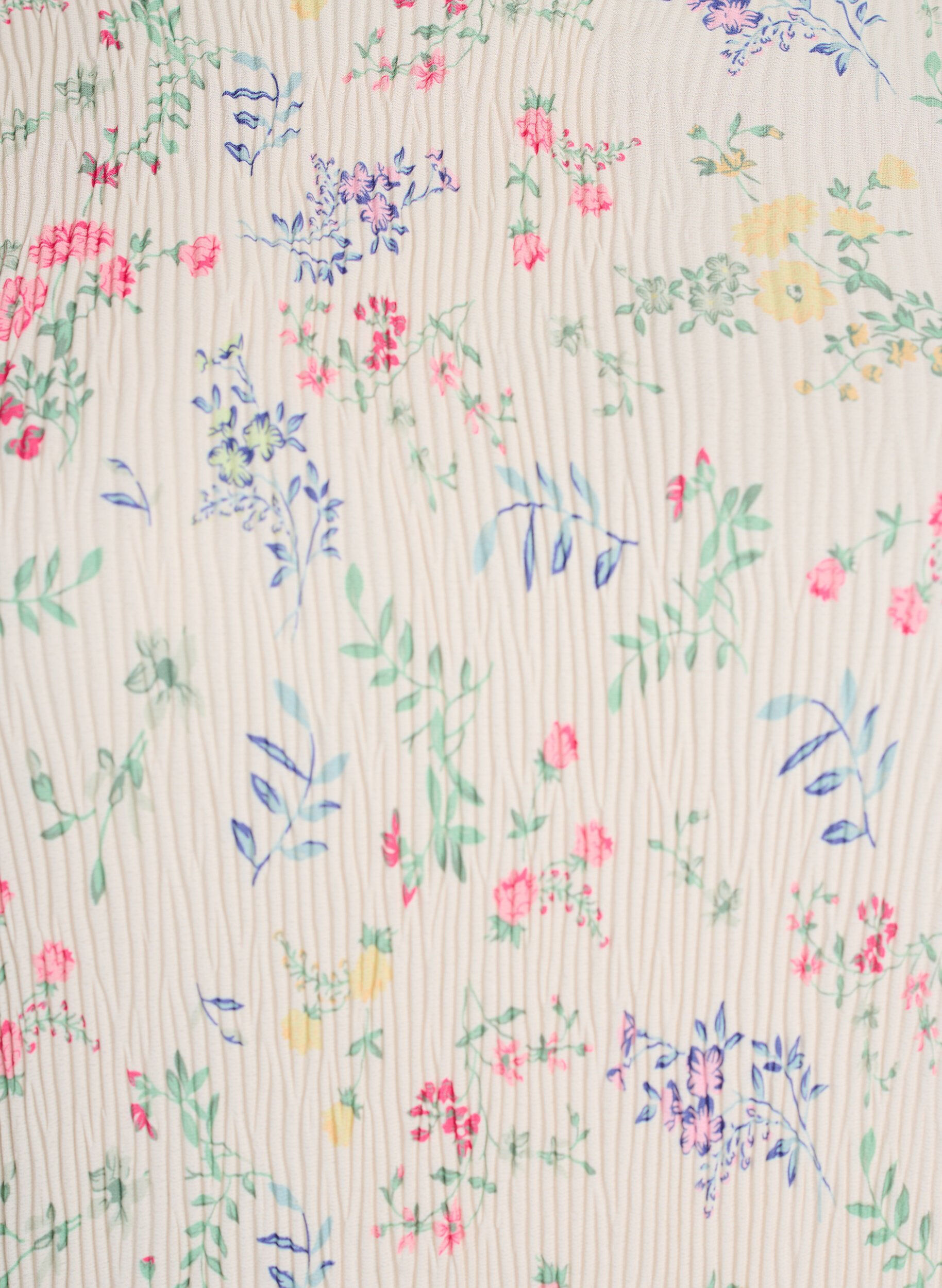 ZizziKjole med blomsterprint og b&oslash;lget struktur, Beige, Packshot image number 2