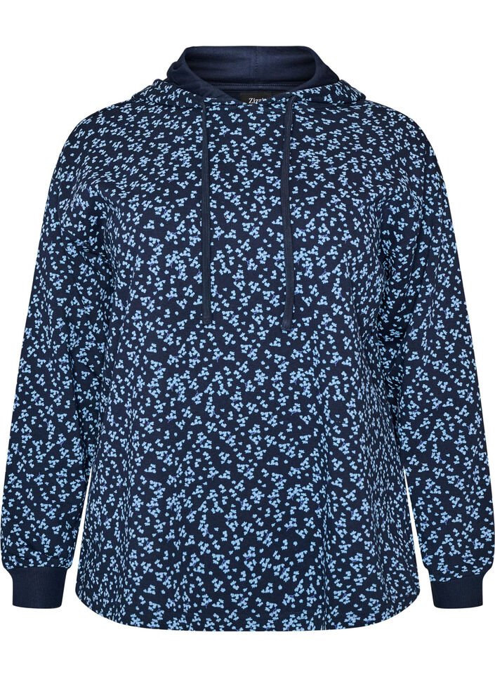 H&aelig;ttetr&oslash;je med all-over print, Bl&aring;, Packshot image number 0