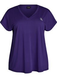 L&oslash;s tr&aelig;nings t-shirt med v-hals, Lilla