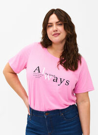 FLASH - T-shirt med motiv, Begonia Pink Always, Model