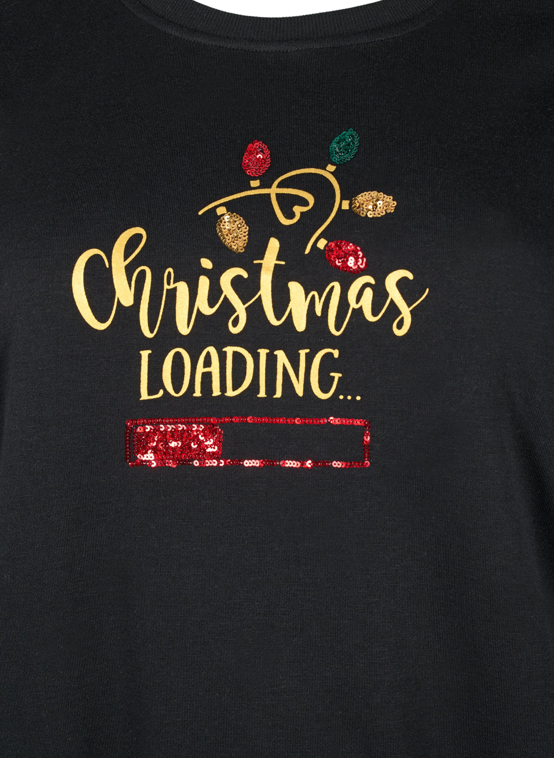 Zizzi Jule sweatshirt, Black LOADING, Packshot image number 2
