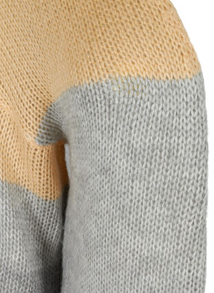 Lang stribet cardigan i strik, Grey Comb as sample, Packshot image number 2