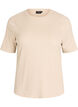 Basis t-shirt i ribbet kvalitet med rund hals, Beige, Packshot image number 0