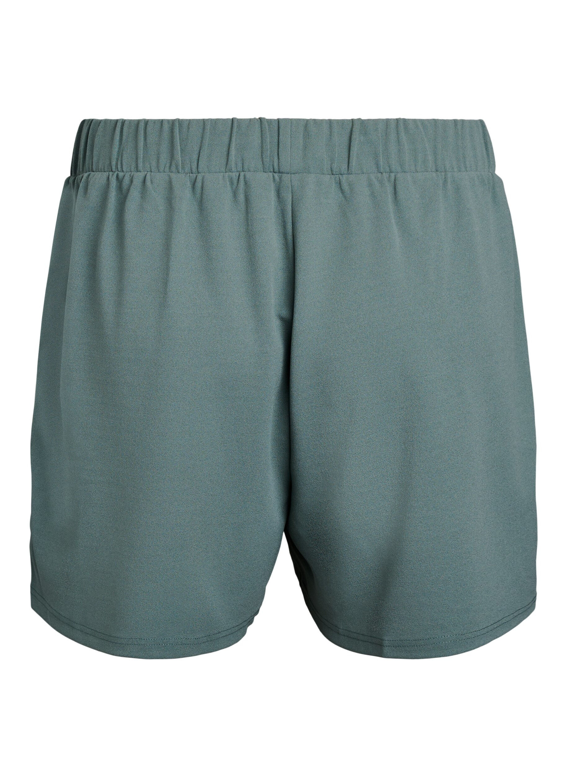 Zizzi L&oslash;se shorts med lommer, Gr&oslash;n, Packshot image number 1