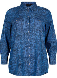 Bomulds skjorte i paisley mønster, Blue Paisley