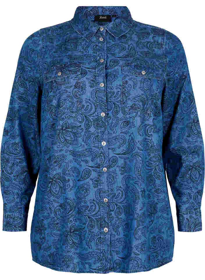 Bomulds skjorte i paisley mønster, Blue Paisley