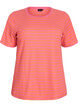 Stribet t-shirt med ribstruktur, Orange, Packshot image number 0