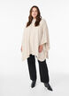 Poncho med ribdetaljer og rund hals, Beige, Model image number 1