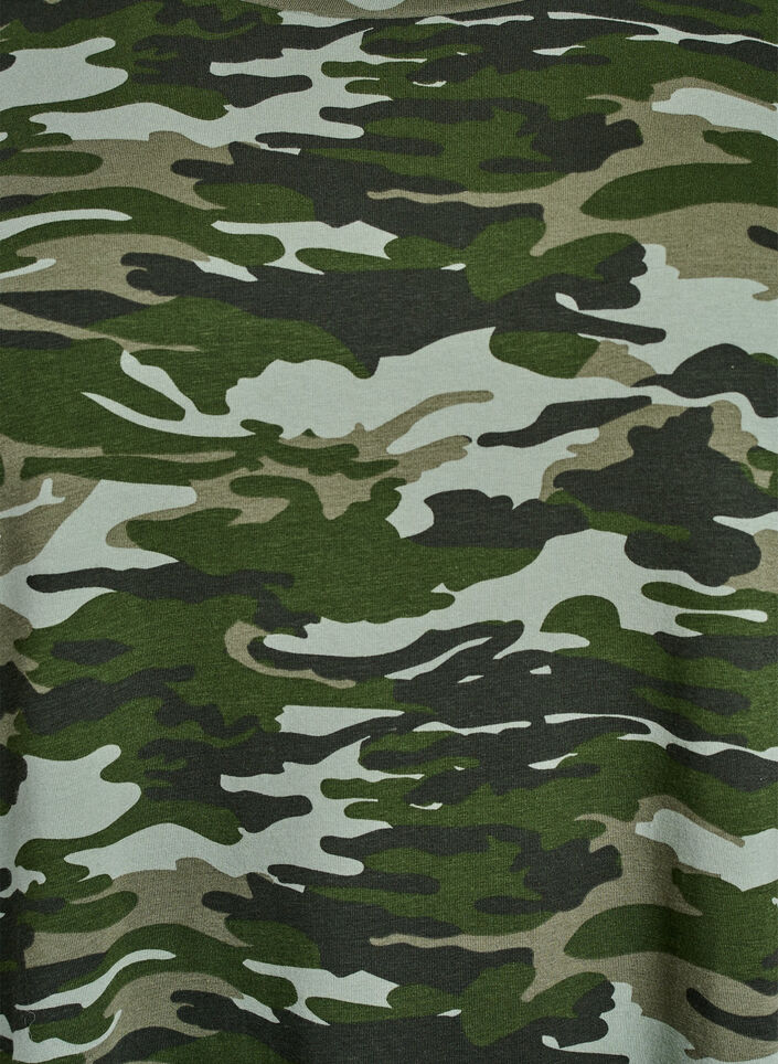 Kort t-shirtkjole i bomuldsjersey, Grøn, Packshot image number 2