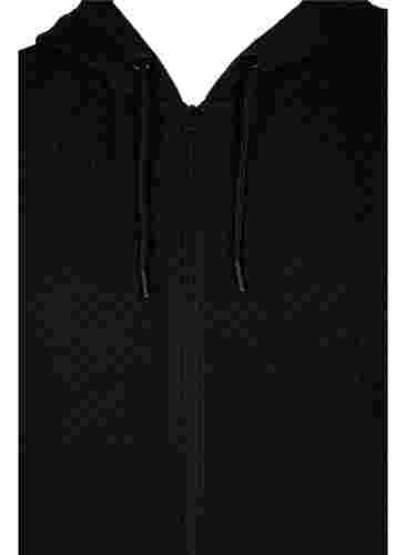 Struktureret sportscardigan med lynlås, Black, Packshot image number 2