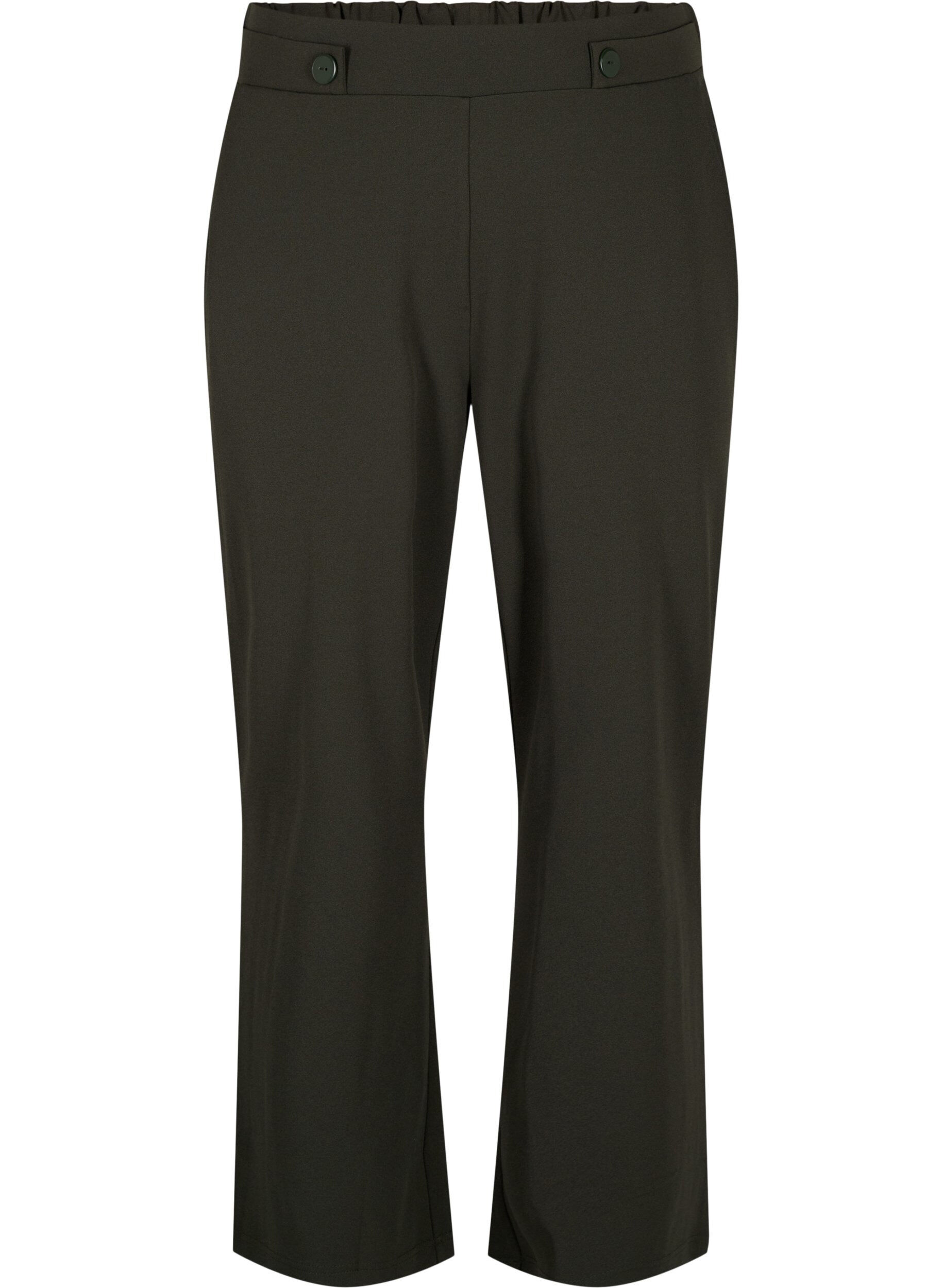 Zizzi L&oslash;se bukser med lommer, Gr&oslash;n, Packshot image number 0