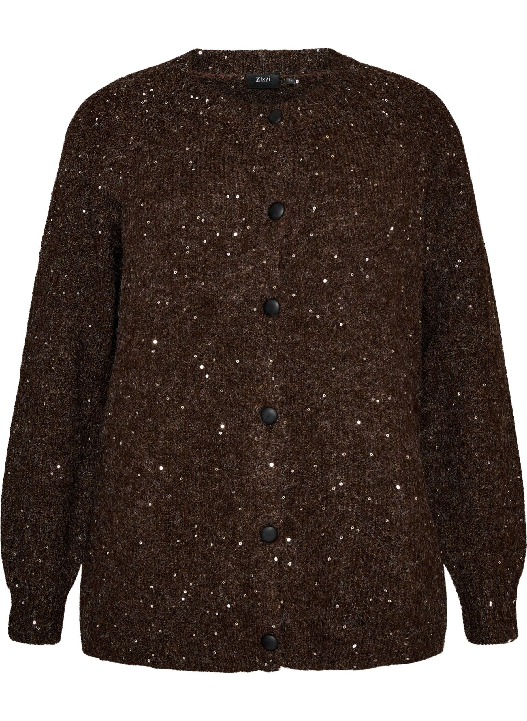 Cardigan med pailletter og knapper