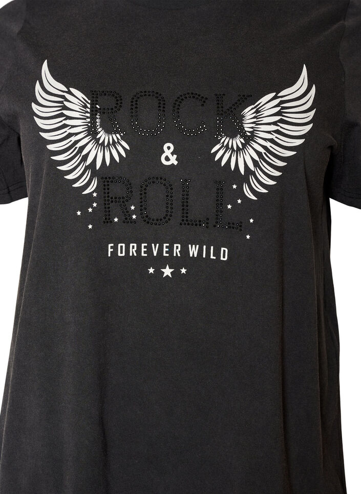 T-shirt i &oslash;kologisk bomuld med motiv, Sort, Packshot image number 2