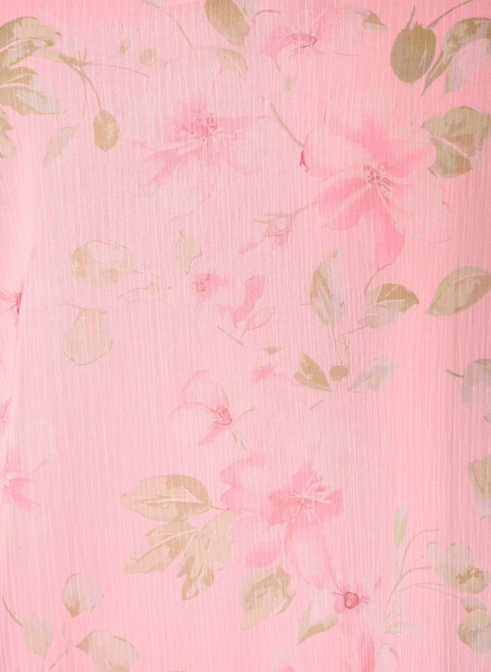 Chiffonbluse med blomster og lange &aelig;rmer , Lyser&oslash;d, Packshot image number 2