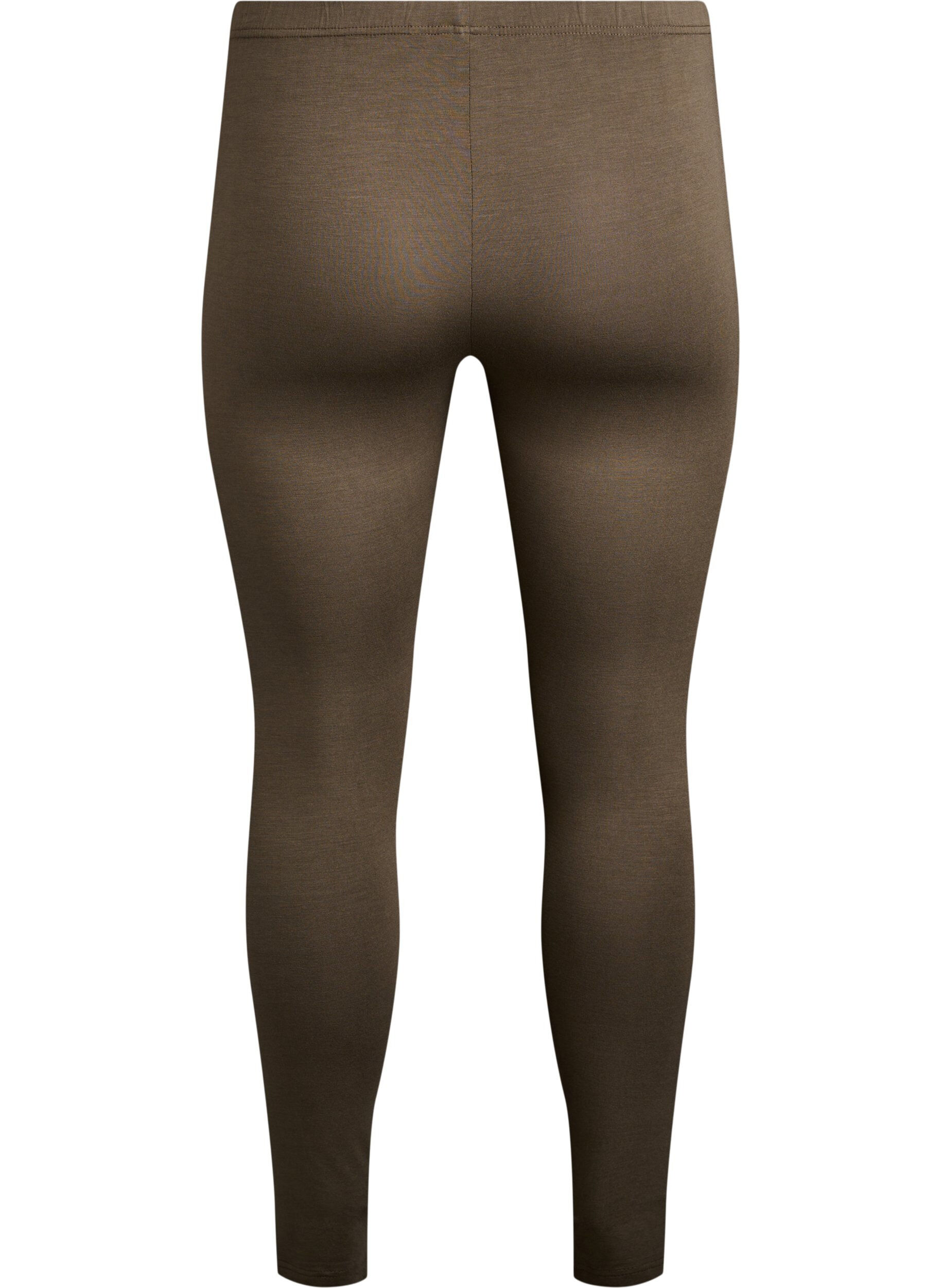 Zizzi Basis leggings i viskose, Gr&oslash;n, Packshot image number 1