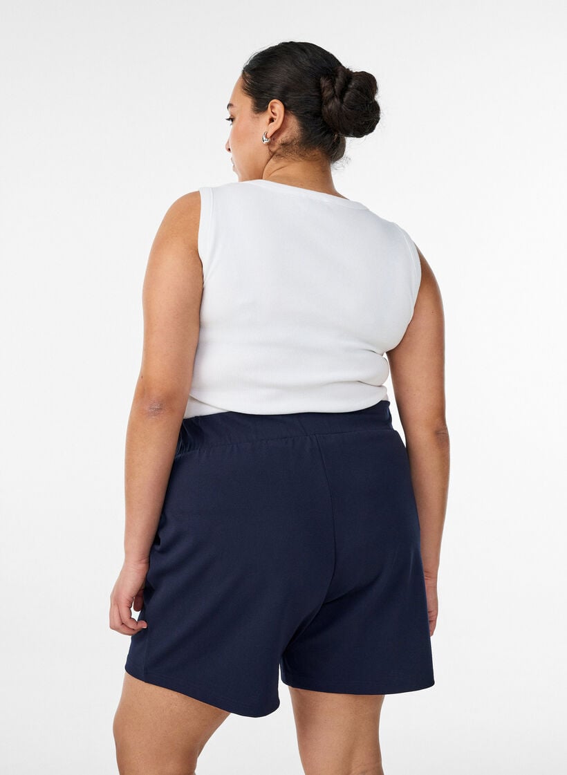 Shorts med lommer og l&oslash;s pasform, Bl&aring;, Model image number 2