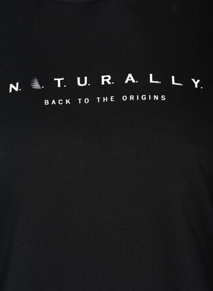 Sweatshirt med hætte og print, Black, Packshot image number 2