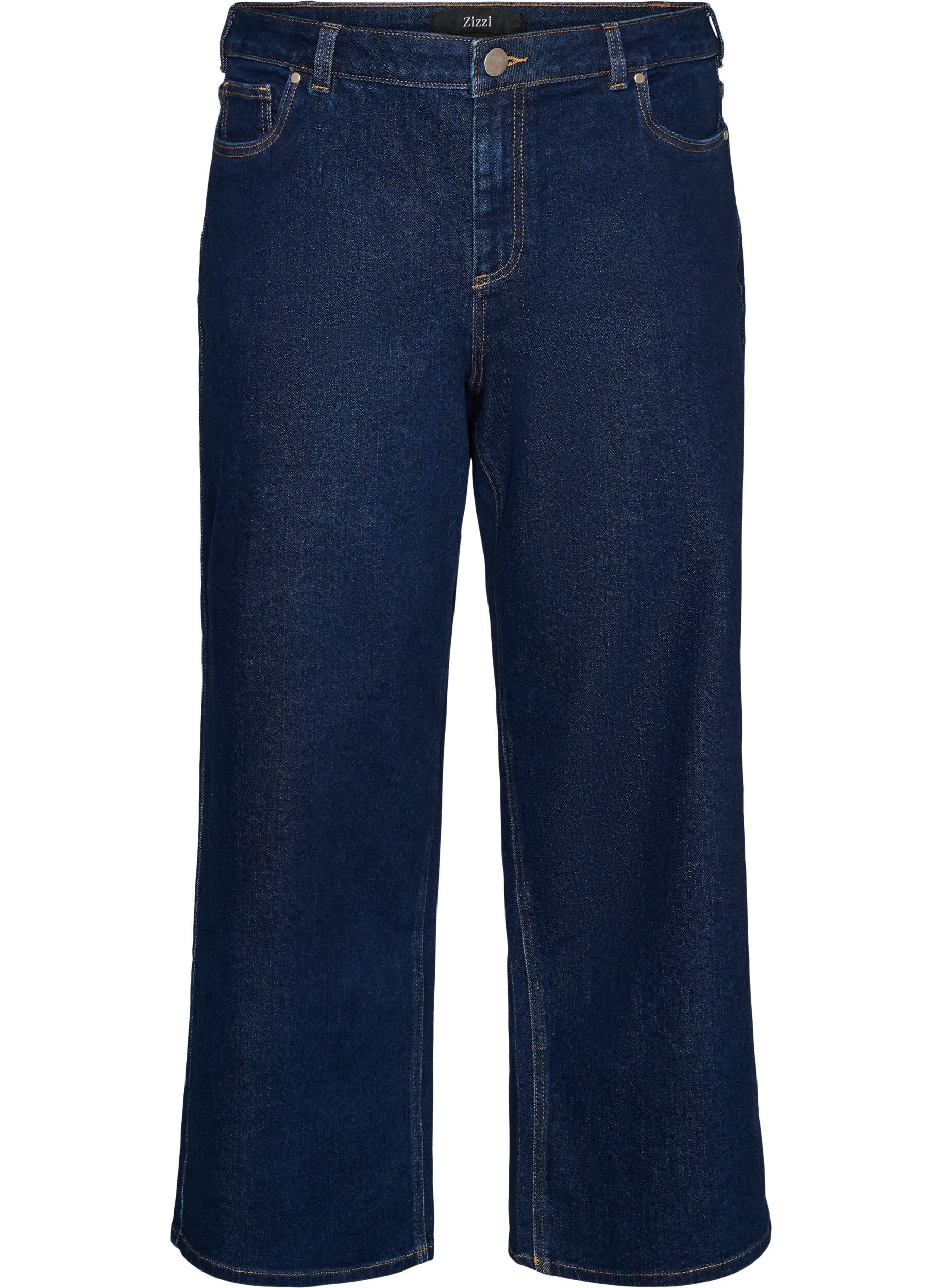 ZizziMyra jeans med h&oslash;j talje og wide fit, Bl&aring;, Packshot image number 0
