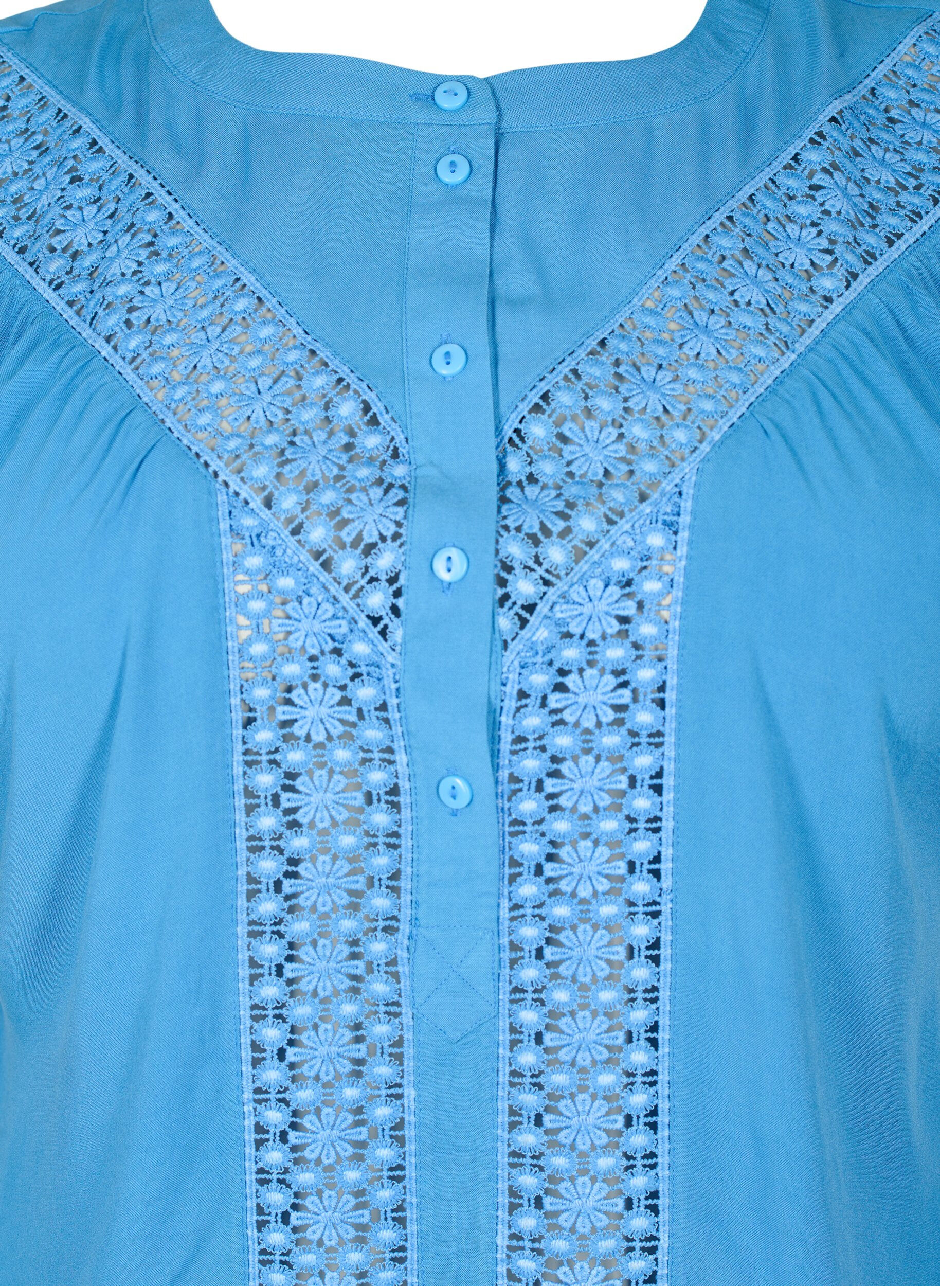 Zizzi Viskose bluse med blondeb&aring;nd, Marina, Packshot image number 2