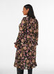 Midikjole med blomsterprint og aftageligt bindeb&aelig;lte, Sort, Model image number 2