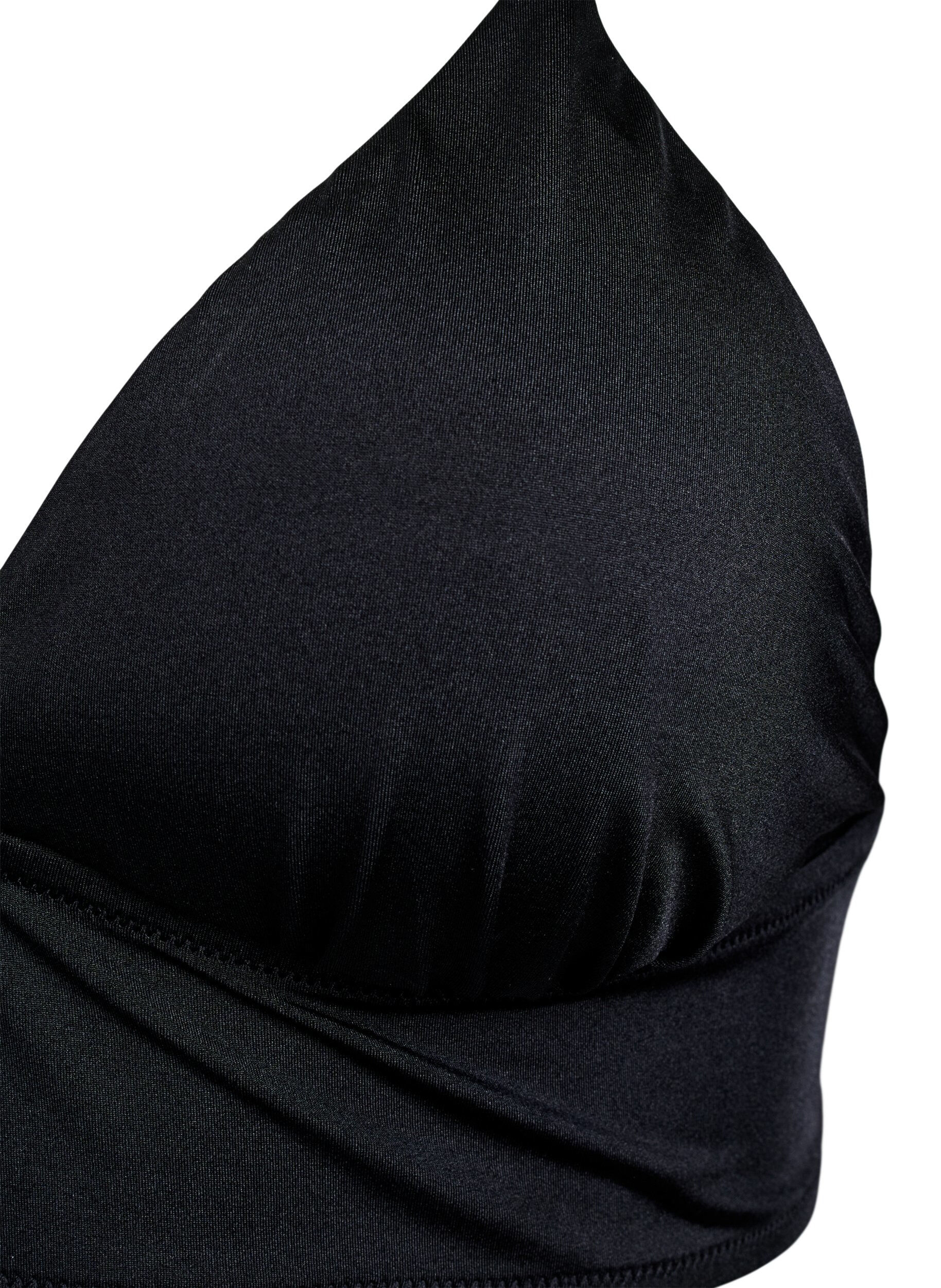 Zizzi Bikinitop med udtagelige puder og bindeb&aring;nd bagp&aring;, Sort, Packshot image number 2